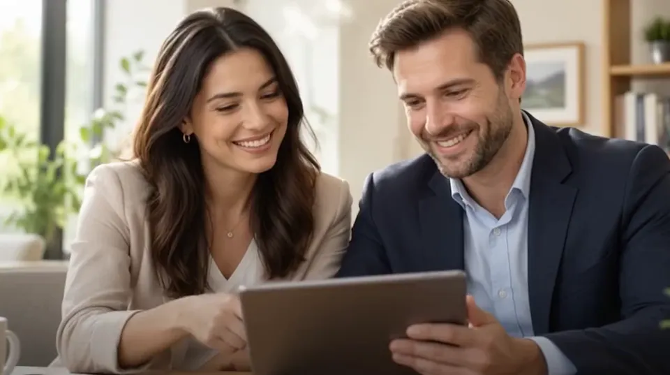 A VENES consultant talking a business leader through the numbers